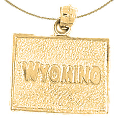 Sterling Silver Wyoming Pendant (Rhodium or Yellow Gold-plated)