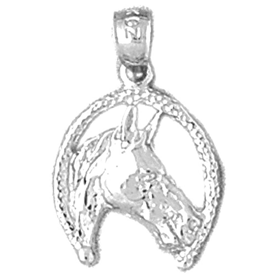 Sterling Silver Horseshoe With Horse Pendant