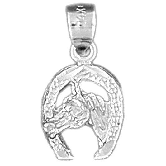 Sterling Silver Horseshoe With Horse Pendant