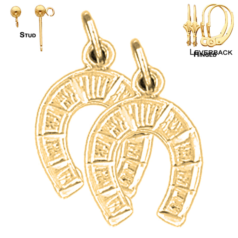 14K or 18K Gold 18mm Horseshoe Earrings