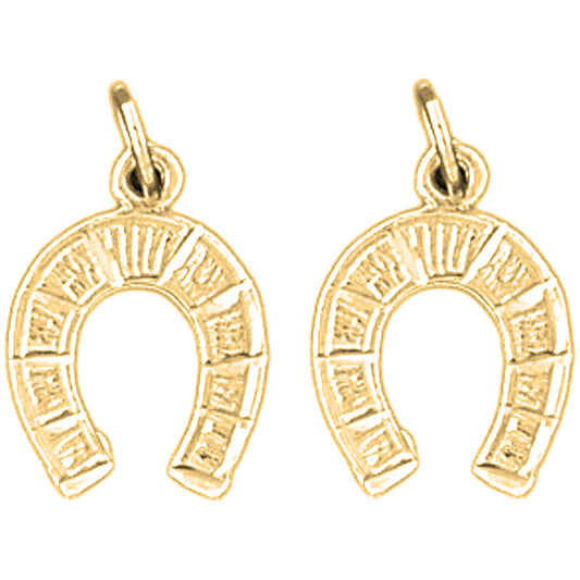 Yellow Gold-plated Silver 18mm Horseshoe Earrings