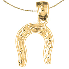 Colgante de herradura de plata de ley (bañado en rodio o oro amarillo)