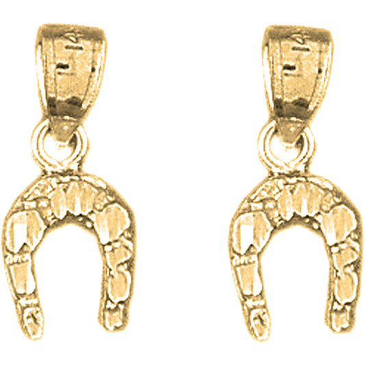 Yellow Gold-plated Silver 18mm Horseshoe Earrings
