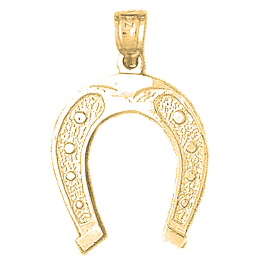 Yellow Gold-plated Silver Horseshoe Pendant