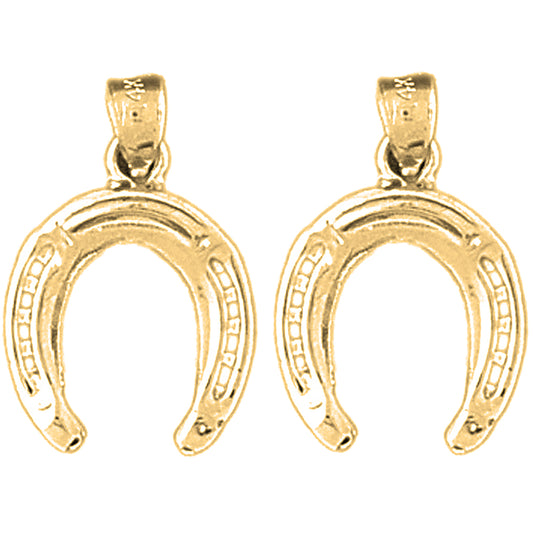 Yellow Gold-plated Silver 21mm Horseshoe Earrings