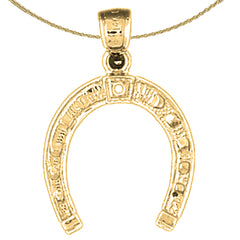 Sterling Silver Horseshoe Pendant (Rhodium or Yellow Gold-plated)