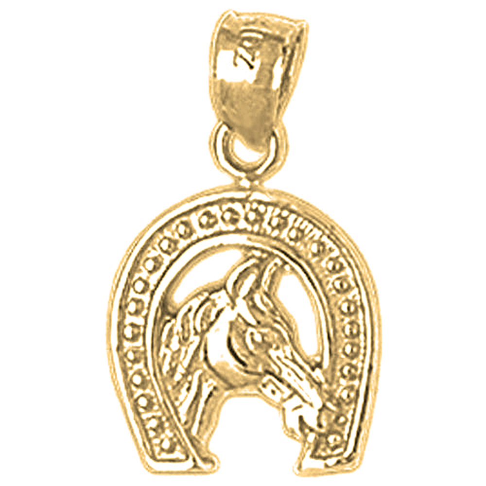 Yellow Gold-plated Silver Horseshoe Pendant