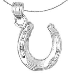 Sterling Silver Horseshoe Pendant (Rhodium or Yellow Gold-plated)