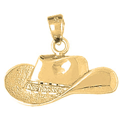 Yellow Gold-plated Silver Cowboy Hat Pendant