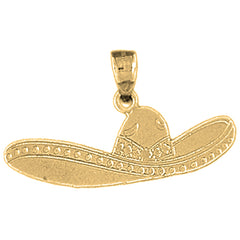 Yellow Gold-plated Silver Cowboy Hat Pendant