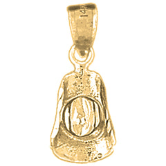Yellow Gold-plated Silver 3D Cowboy Hat Pendant