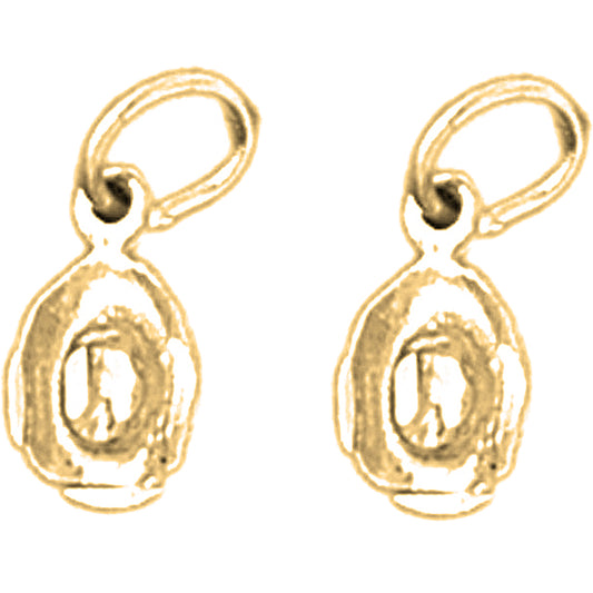 Yellow Gold-plated Silver 13mm 3D Cowboy Hat Earrings