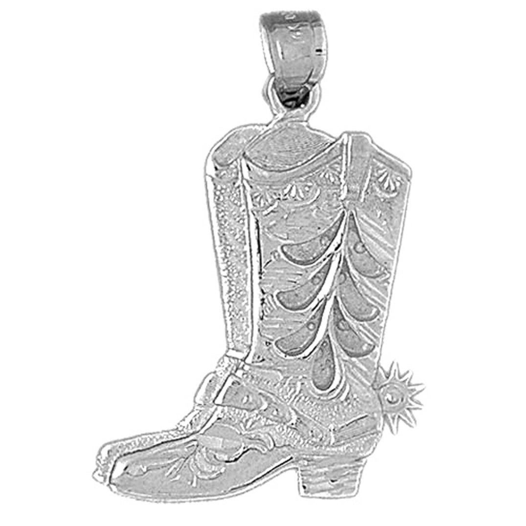 Sterling Silver Cowboy Boots Pendant