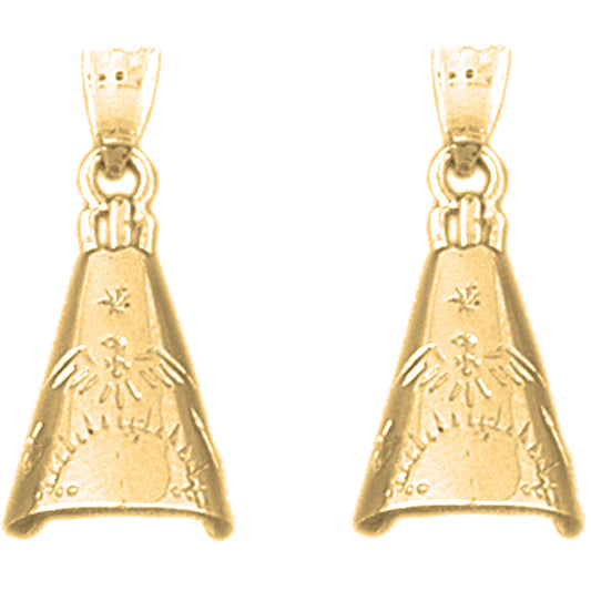 14K or 18K Gold 24mm Teepee Earrings