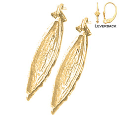 14K or 18K Gold 3D Canoe Earrings