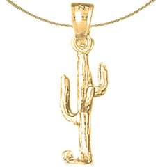 Colgante de cactus 3D de plata de ley (bañado en rodio o oro amarillo)