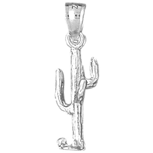Sterling Silver 3D Cactus Pendant