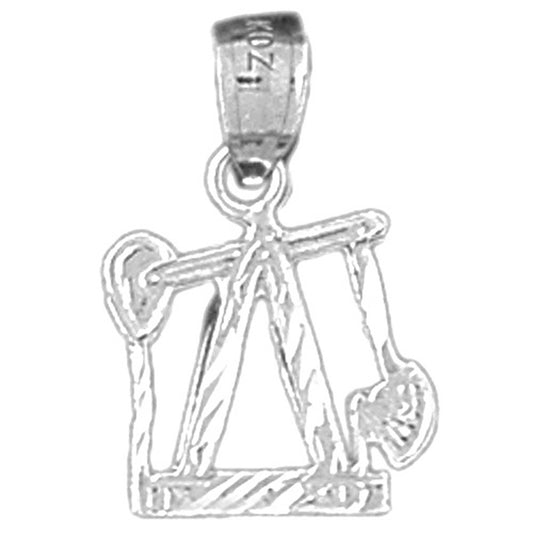 Sterling Silver Oil Well, Oil Rig Pendant