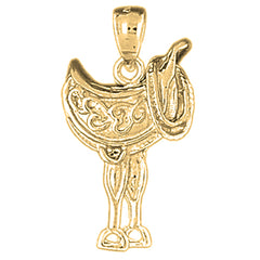 Yellow Gold-plated Silver Saddle Pendant