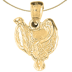 Sterling Silver Saddle Pendant (Rhodium or Yellow Gold-plated)