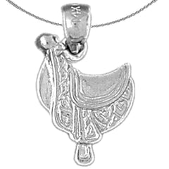 Sterling Silver Saddle Pendant (Rhodium or Yellow Gold-plated)
