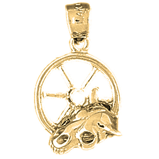 Yellow Gold-plated Silver Donkey Pendant