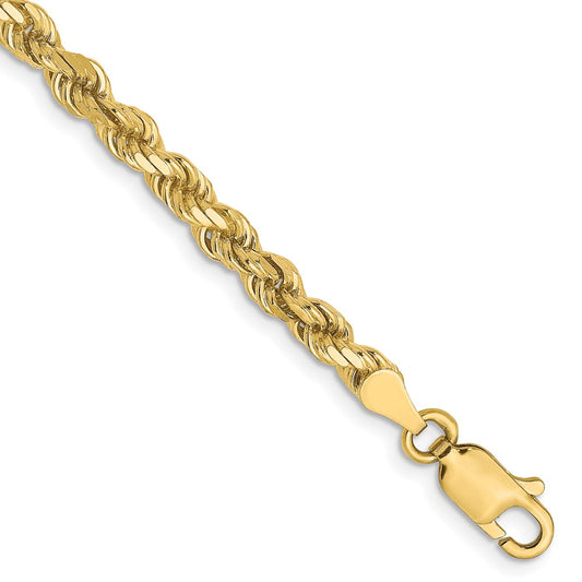 10K Yellow Gold 3.5mm Diamond-cut Rope Chain