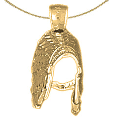 14K or 18K Gold 3D Indian Feather Pendant