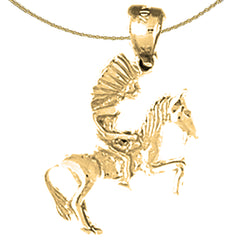 Sterling Silver 3D Indian Pendants (Rhodium or Yellow Gold-plated)