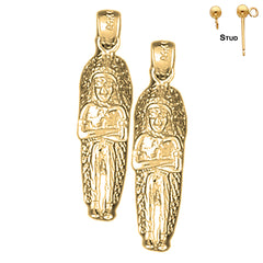 Sterling Silver 30mm Indian Earrings (White or Yellow Gold Plated)