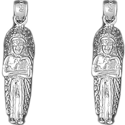 Sterling Silver 30mm Indian Earrings