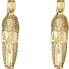 Yellow Gold-plated Silver 30mm Indian Earrings