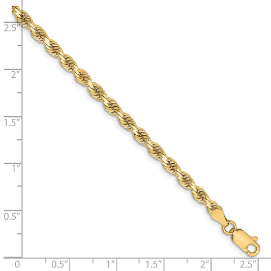 10K Yellow Gold 3.25mm Diamond-cut Rope Chain