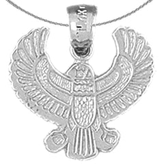 Sterling Silver Indian Eagle Pendants (Rhodium or Yellow Gold-plated)