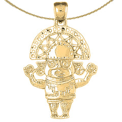 Anhänger mit indischen Symbolen aus Sterlingsilber (rhodiniert oder gelbvergoldet)