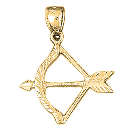 Yellow Gold-plated Silver Bow And Arrow Pendant