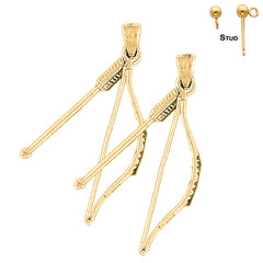 14K or 18K Gold 3D Bow & Arrow Earrings