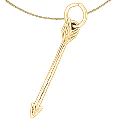 Sterling Silver Arrow Pendant (Rhodium or Yellow Gold-plated)