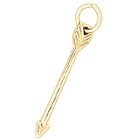 Yellow Gold-plated Silver Arrow Pendant