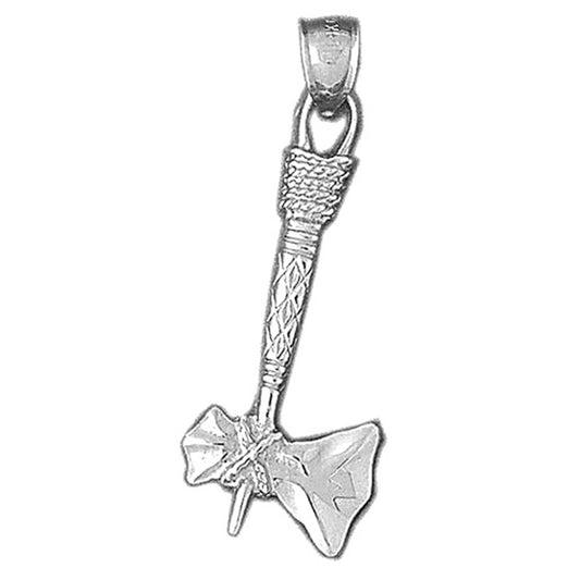 Sterling Silver 3D Ax Pendant