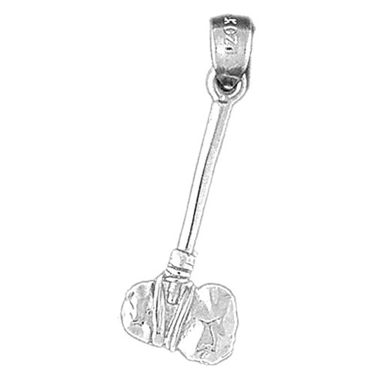 Sterling Silver 3D Ax Pendant