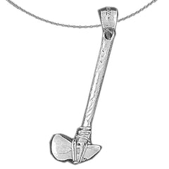 Sterling Silver 3D Ax Pendant (Rhodium or Yellow Gold-plated)