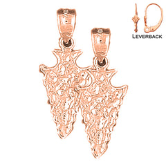 14K or 18K Gold Arrowhead Earrings