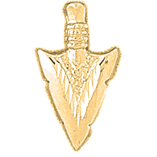 Yellow Gold-plated Silver Arrowhead Pendant