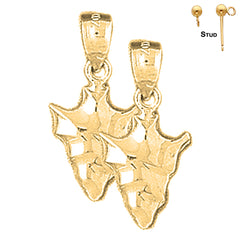 14K or 18K Gold Arrowhead Earrings