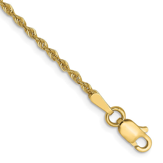 10K Yellow Gold 1.6mm Solid Regular Rope Chain