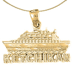 Sterling Silver Ketchikan Pendants (Rhodium or Yellow Gold-plated)