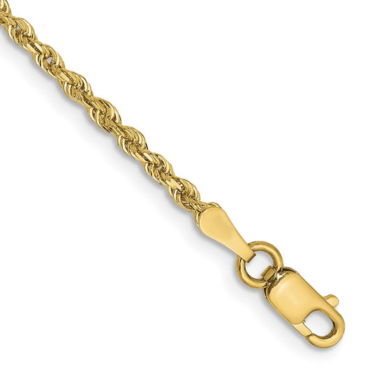 10K Yellow Gold 2mm Diamond-cut Quadruple Rope Chain