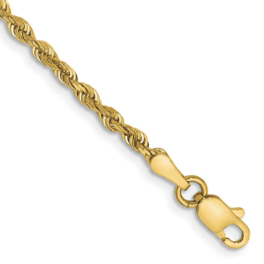 10K Yellow Gold 2.25mm Diamond-cut Quadruple Rope Chain