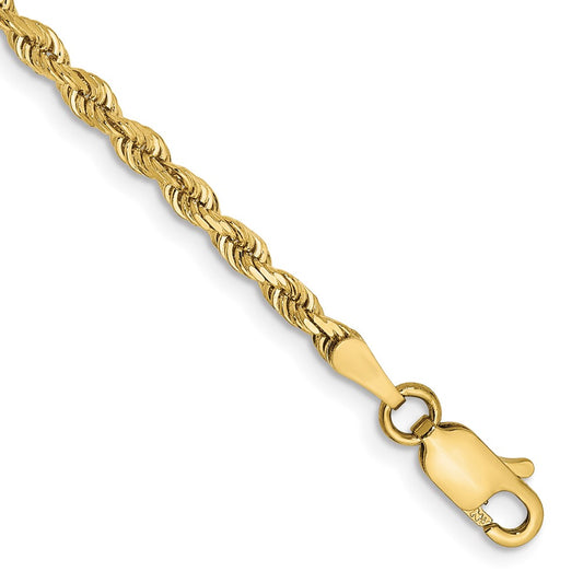 10K Yellow Gold 2.75mm Diamond-cut Quadruple Rope Chain